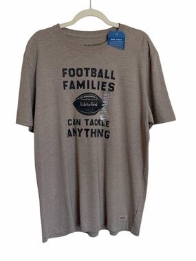 Life Is Good Men's Taupe 'Football Families' Short Sleeve Tee